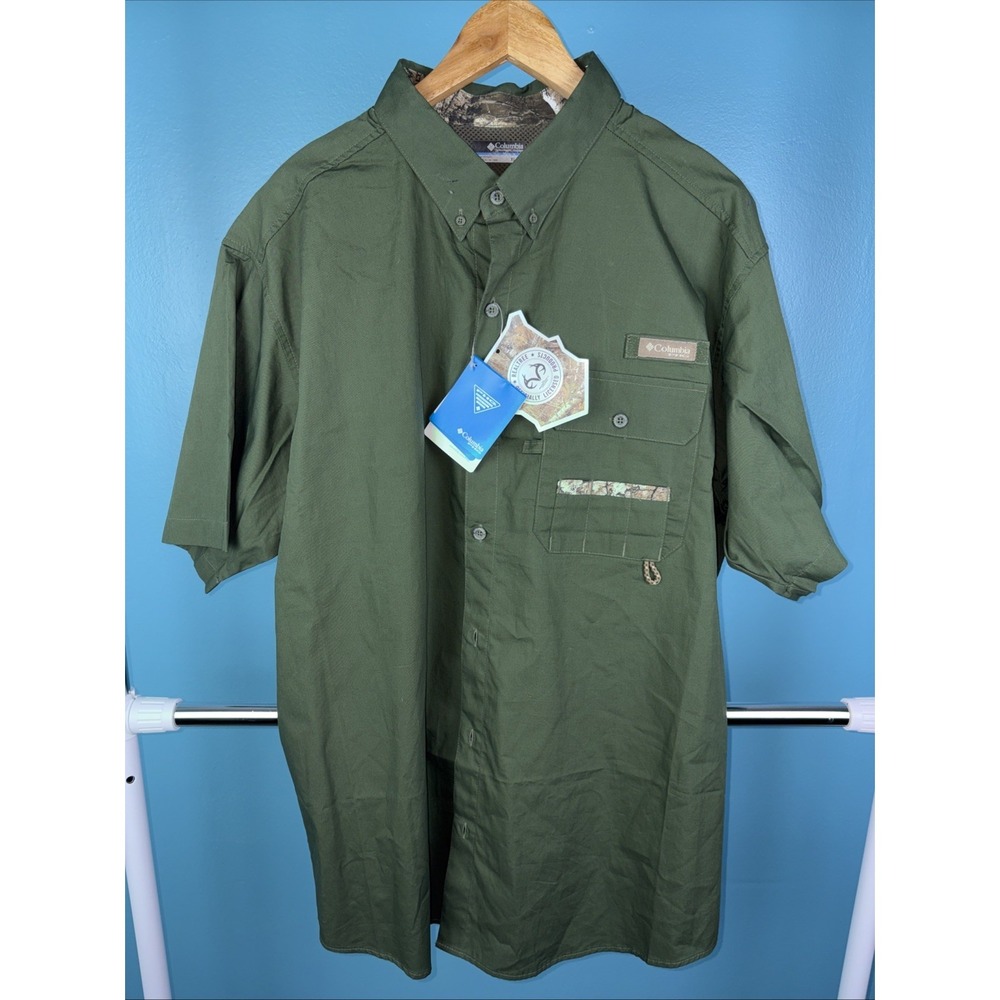 Columbia‎ PHG Real Tree Short Sleeve Hunting Shirt Size XL Gorpcore